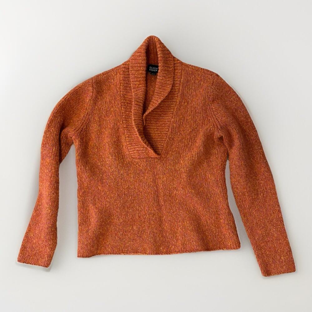 Eileen Fisher Merino Wool Shawl Collar Sweater M